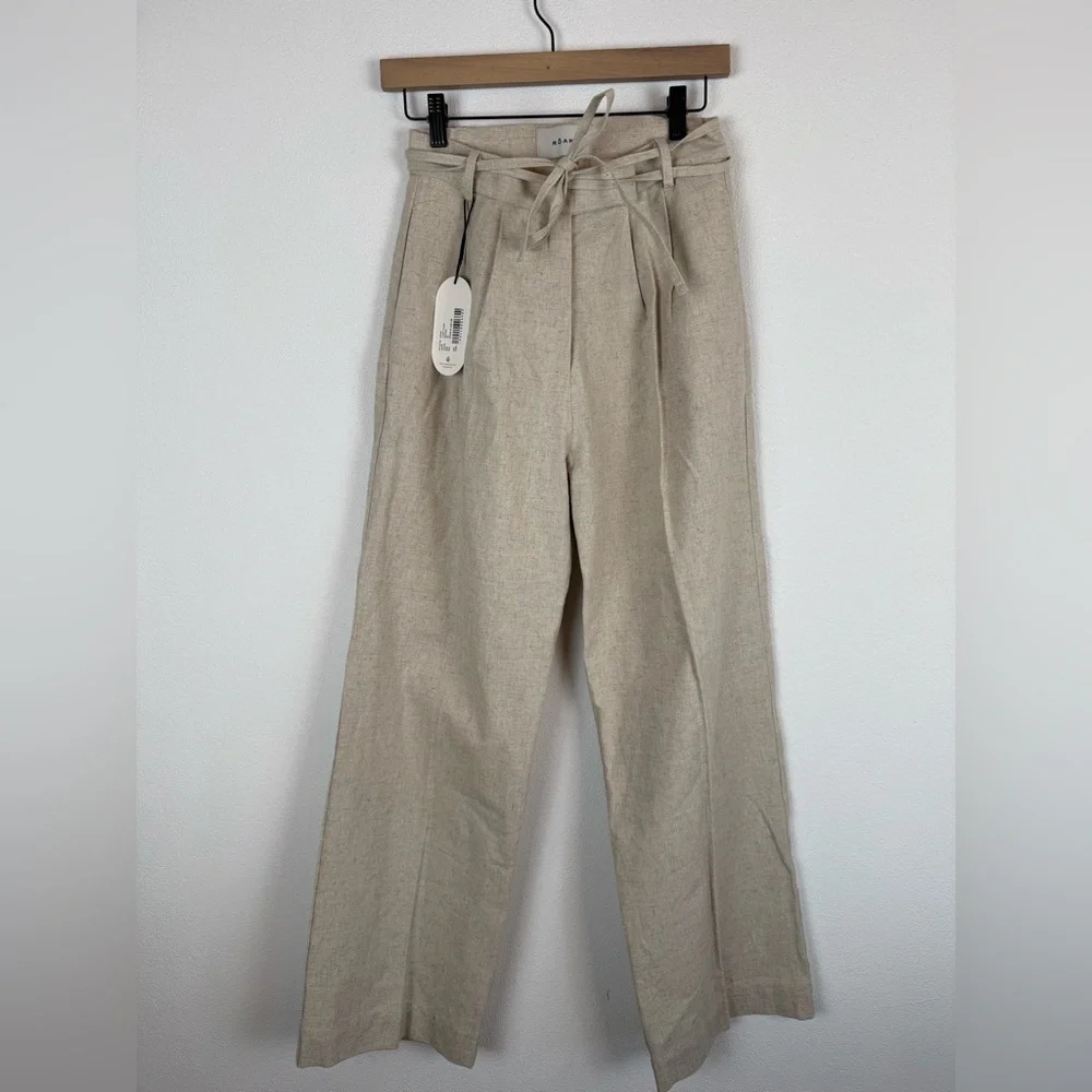 NWT ROARI Louise Trouser Oatmeal 26